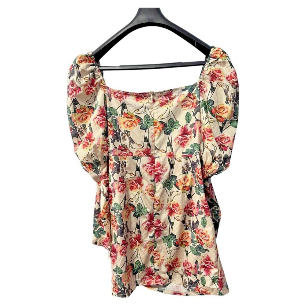 Floral Puff Sleeve Midi Dress - Picture 2 of 7